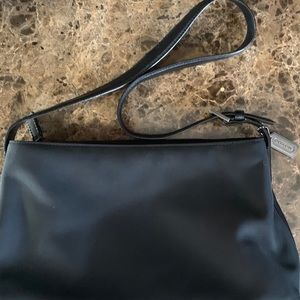 COACH Twill Fabric & Leather Trim Shoulder Bag